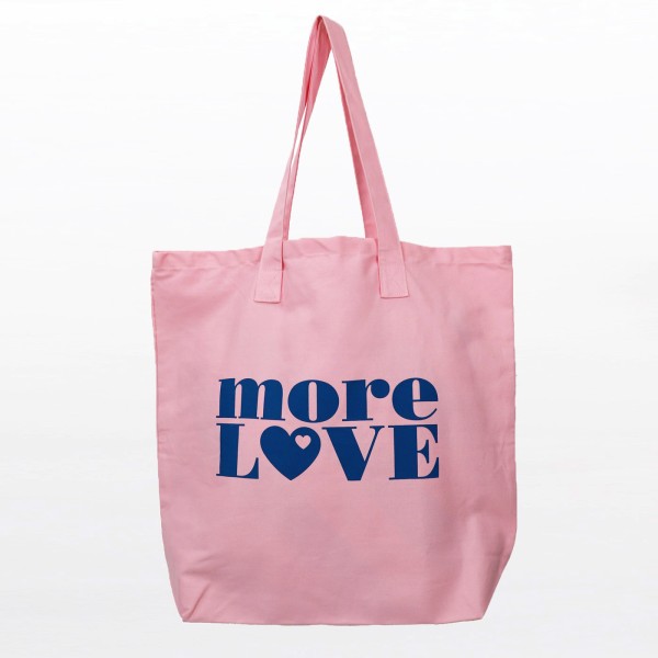 Canvas Tasche 'more LOVE' - rosa