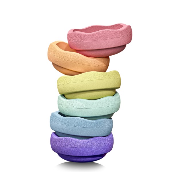 Stapelstein Set - Regenbogen Pastel