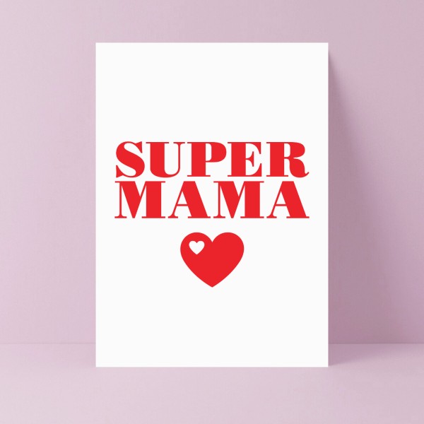 Postkarte Super Mama