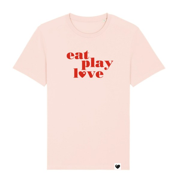 Kinder T-Shirt - eat play love - rosa