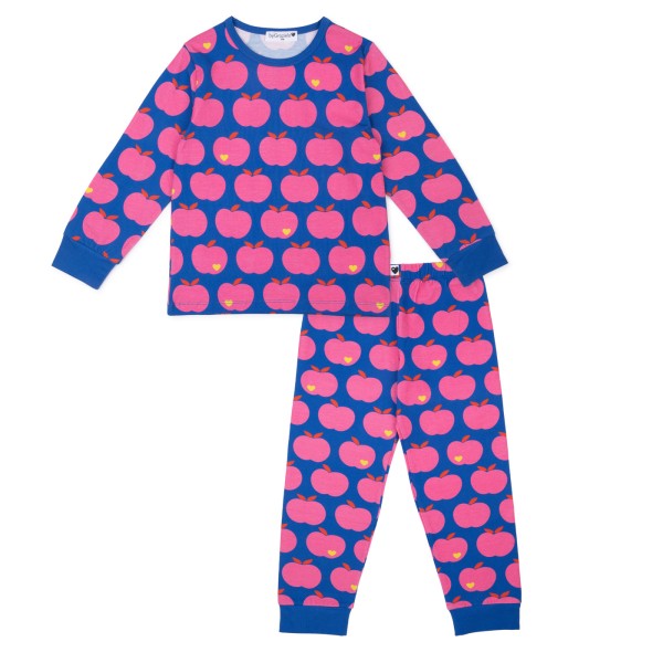 Kinderschlafanzug Apfel - Pink Blau