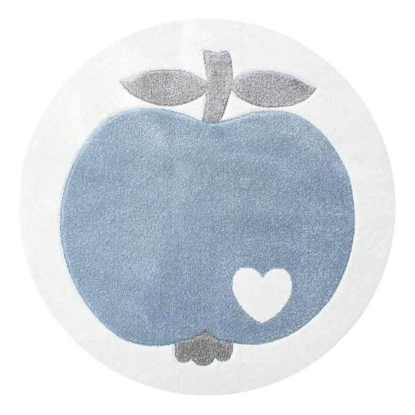 Teppich Apfel - Blau - Rund