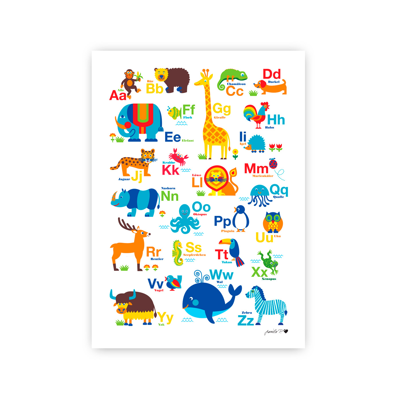 Alphabet Kinderzimmer ABC Kinder Poster | für Poster Tier | byGraziela | byGraziela