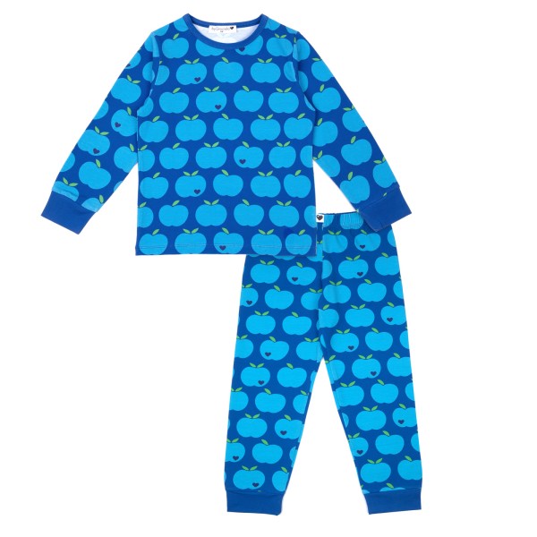 Kinderschlafanzug Apfel - Blau Blau